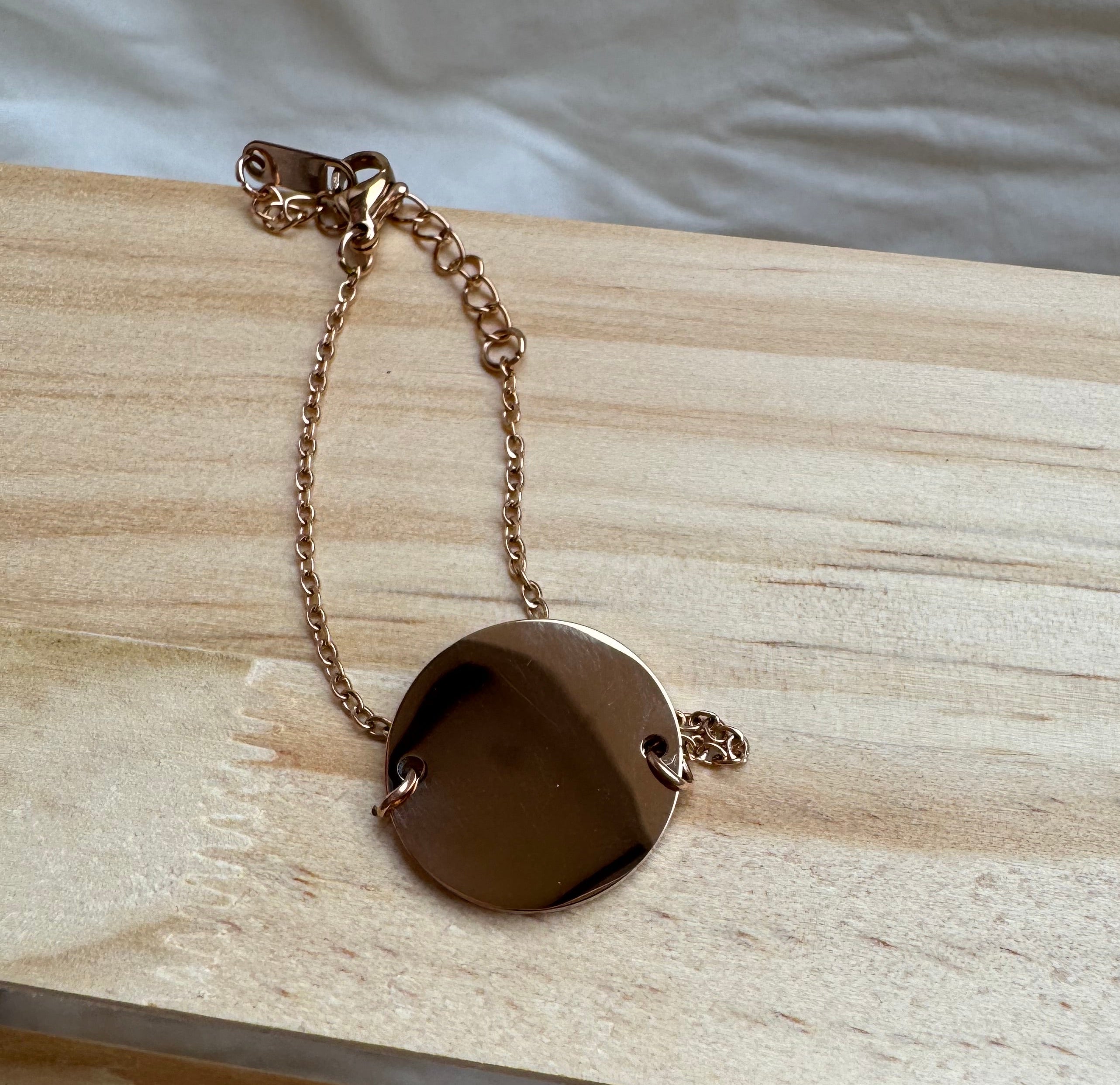 Pulsera placa redonda personalizada