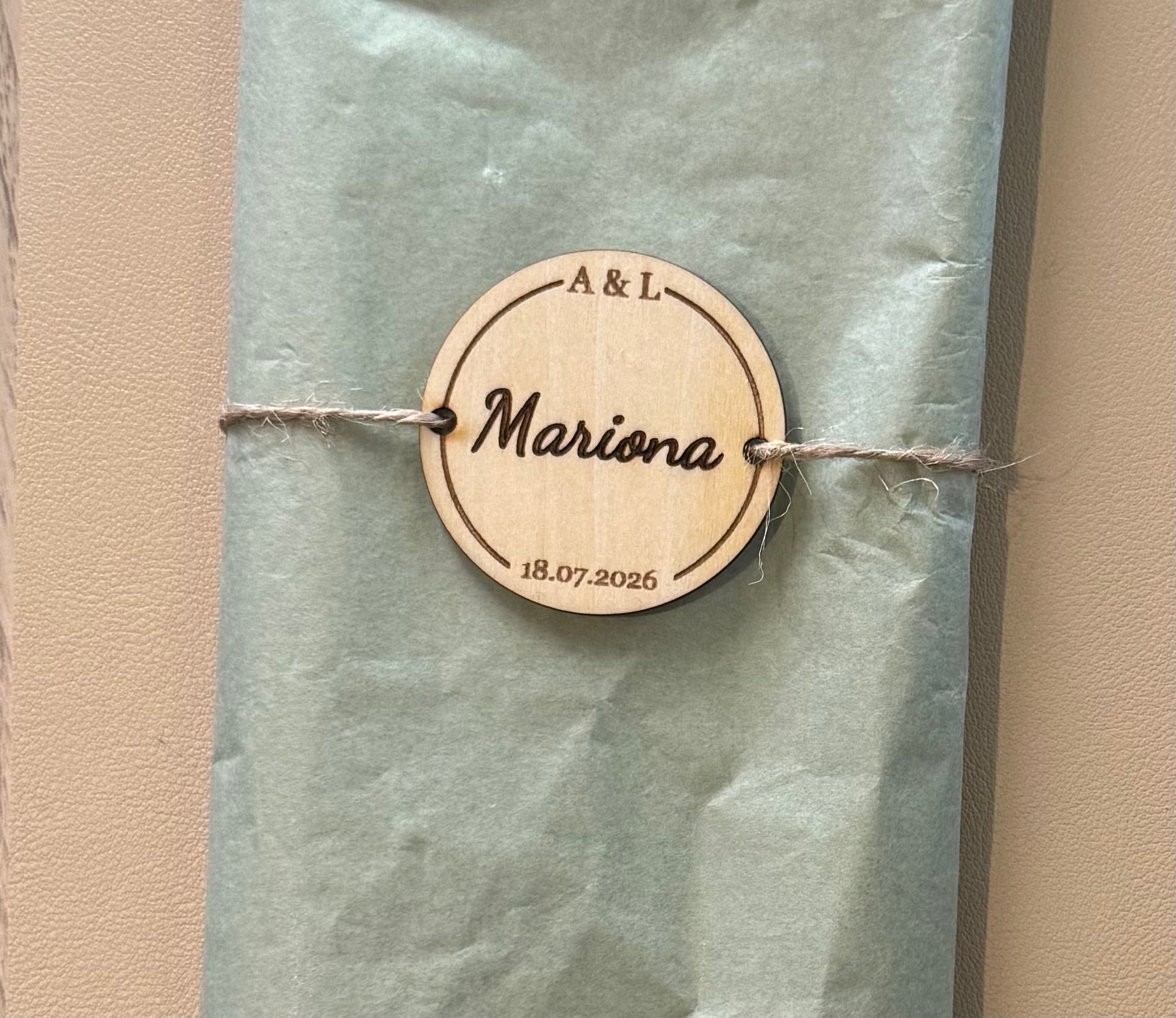 Servilletero madera y cordel
