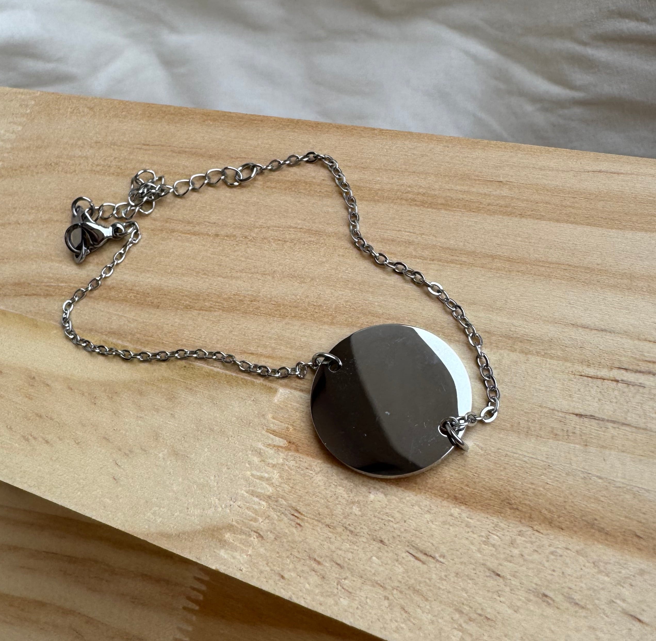 Pulsera placa redonda personalizada