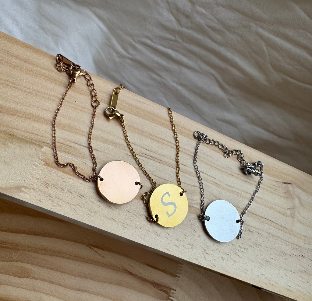 Pulsera placa redonda personalizada